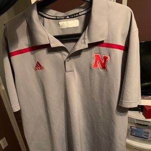 Grey Nebraska Game Day Polo